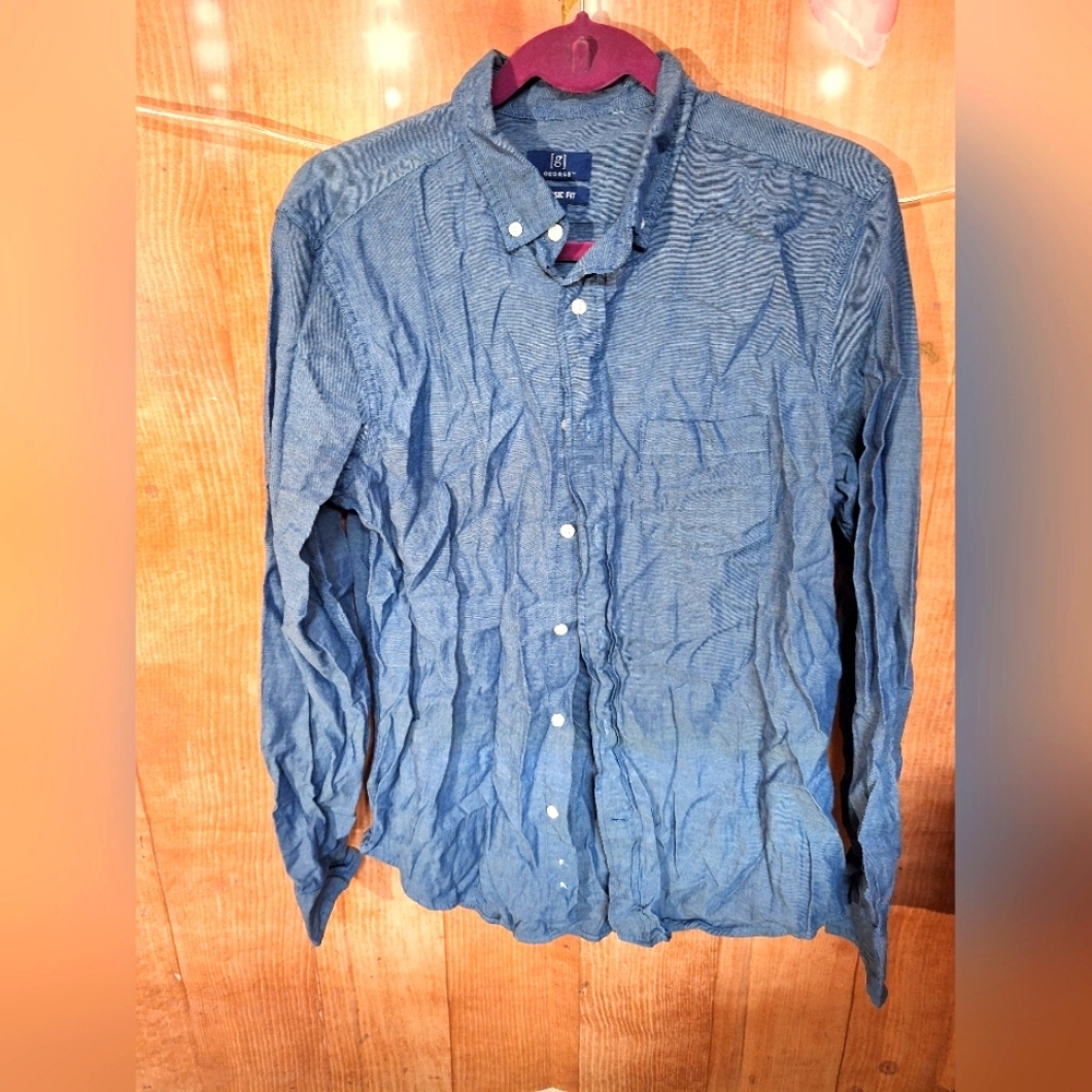 George classic fit button down shirt Men's size small
